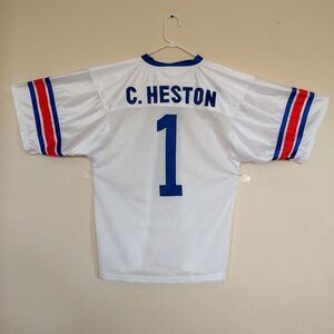 Charlton Heston #1 XL Football Jersey NRA No Rights Abridged 2nd Amendment USA